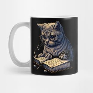 Book Worm Cat Mug